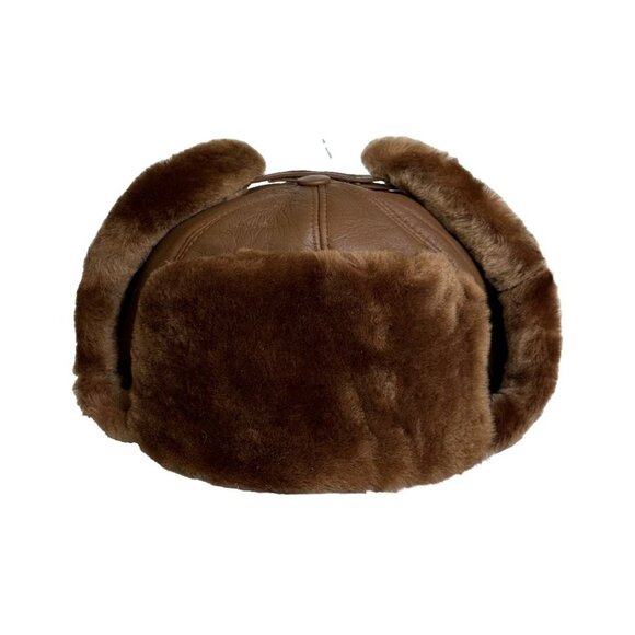 Genuine Shearling Sheepskin Leather Trapper Hat | Aviator Hat | Ushanka - Picture 5 of 6
